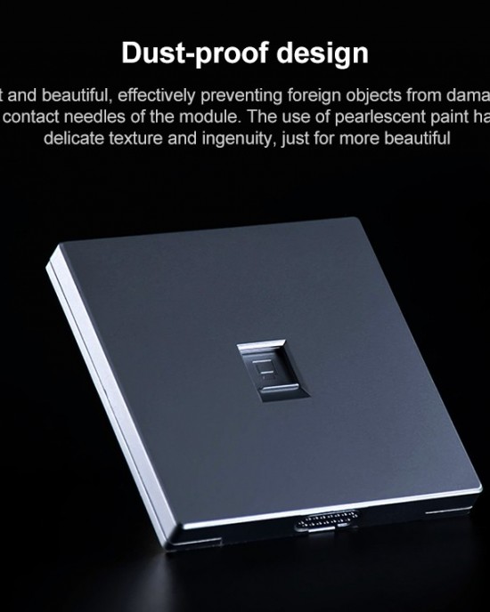 CAT 6 Shielded Pass  through Network Module  Dual Ports Panel   Shielded Pass  through   TV Socket  Grey