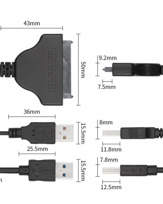 USB 3 0 to SATA 3G USB Easy Drive Cable  Cable Length  15cm