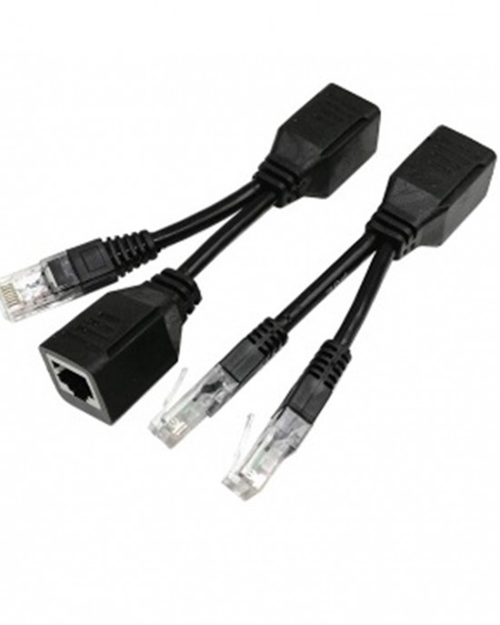 2 Sets RJ45 Network Signal Splitter Upoe Separation Cable  Style  U  02 3 Crystal Heads   1 Female
