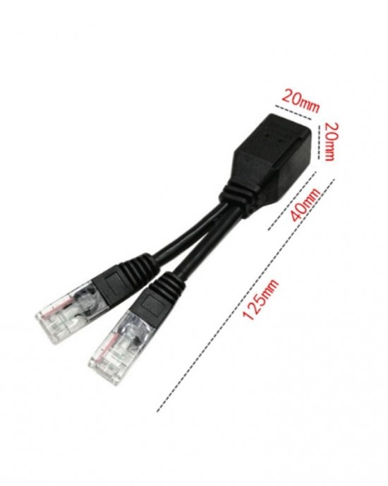 2 Sets RJ45 Network Signal Splitter Upoe Separation Cable  Style  U  02 3 Crystal Heads   1 Female
