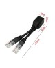 2 Sets RJ45 Network Signal Splitter Upoe Separation Cable  Style  U  02 3 Crystal Heads   1 Female