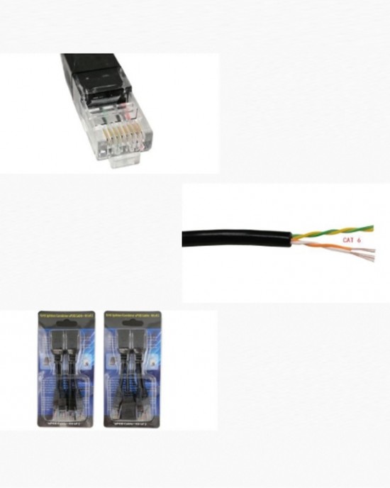 2 Sets RJ45 Network Signal Splitter Upoe Separation Cable  Style  U  02 3 Crystal Heads   1 Female