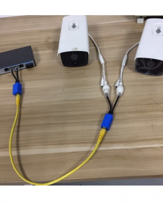 2 Sets RJ45 Network Signal Splitter Upoe Separation Cable  Style  U  02 3 Crystal Heads   1 Female