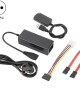 YP009 Three  Purpose USB to IDE SATA Easy Drive Cable Hard Disk Drive Data Cable with Power Supply  EU Plug Set