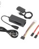 YP009 Three  Purpose USB to IDE SATA Easy Drive Cable Hard Disk Drive Data Cable with Power Supply  UK Plug Set